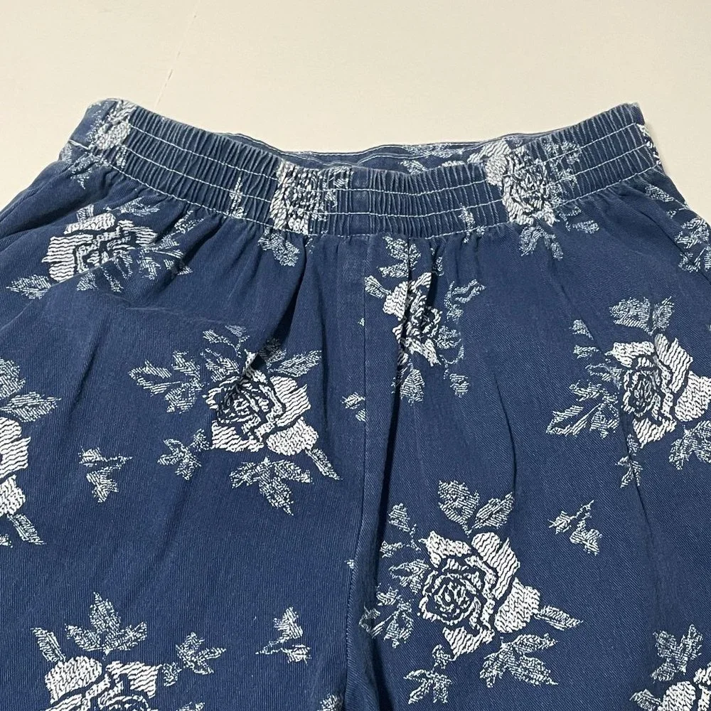 4/$25 Vintage Paquette Byer California Skort Floral Rose Print Wrap Skirt Shorts